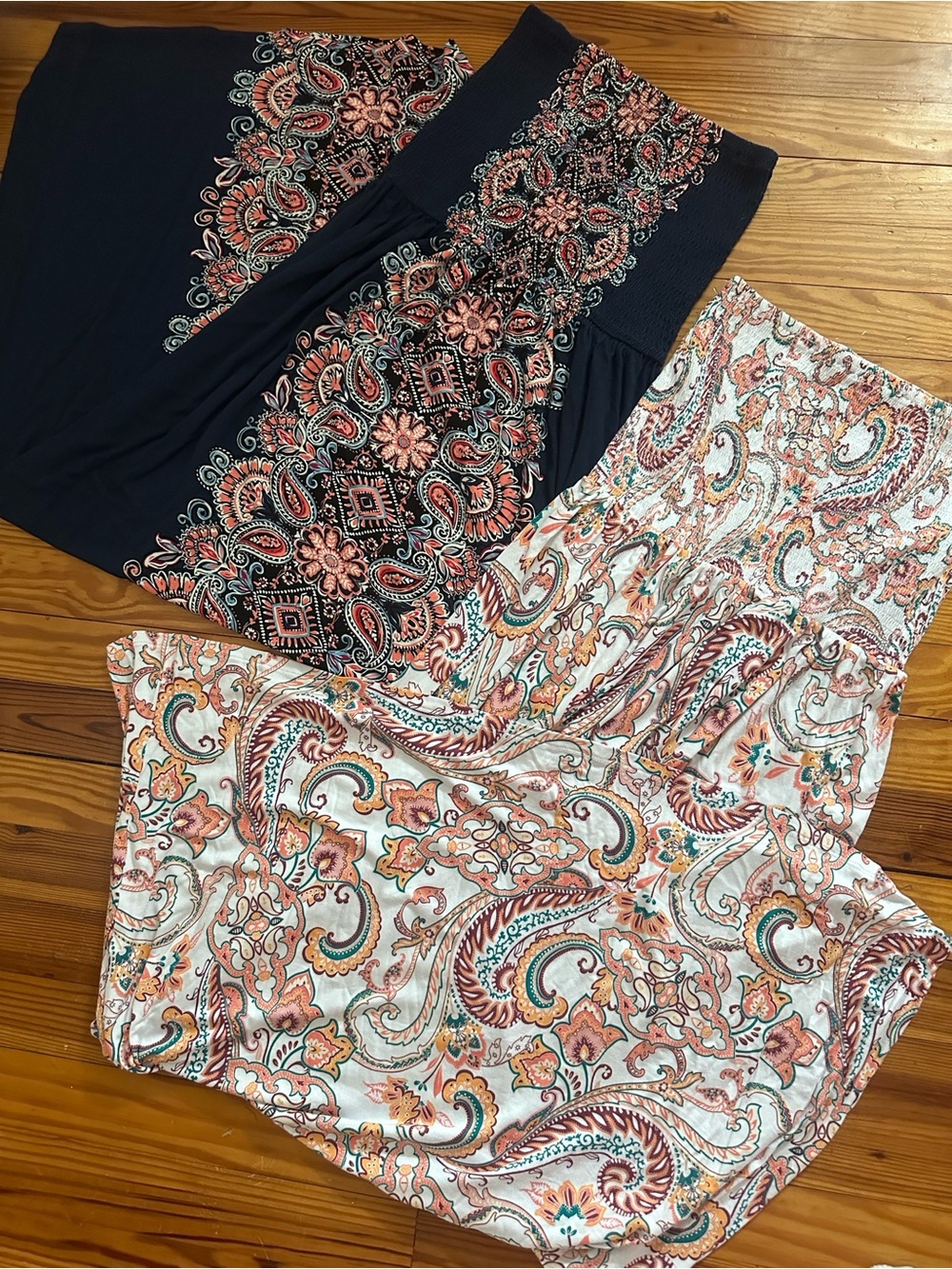 Venus smocked strapless maxi dresses, paisley print strapless maxi dress